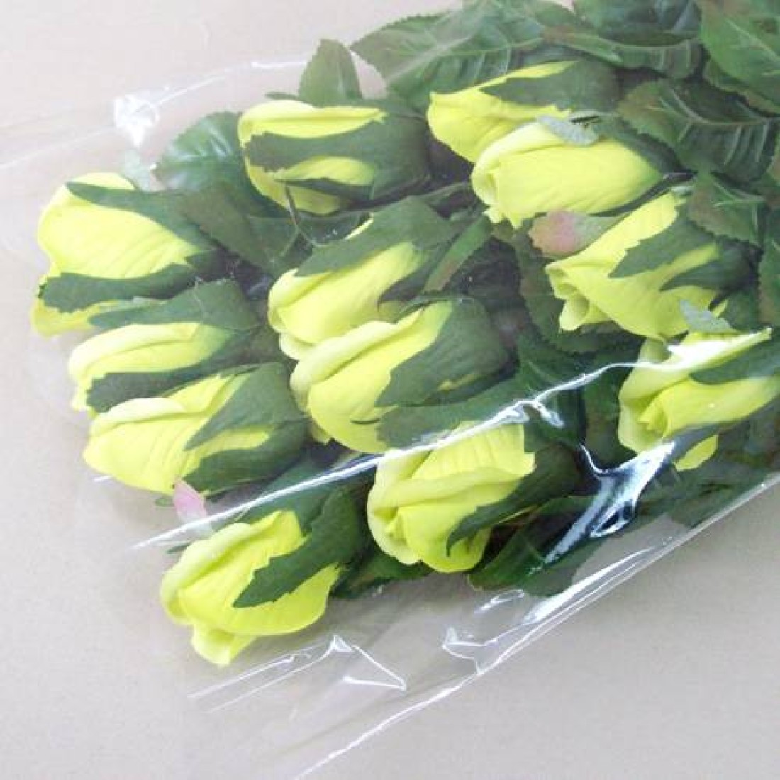 Silk Roses Bouquet Lime Green 50cm Artificial Flowers
